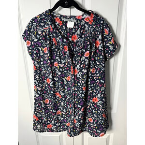 danielrainn Floral Blouse XXL Black Coral